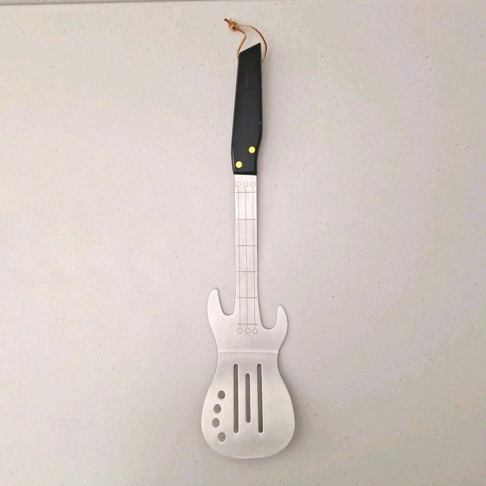 Guitar Spatula Turner Stainless Steel Metal BBQ Barbecue Large 18" Wood Handle